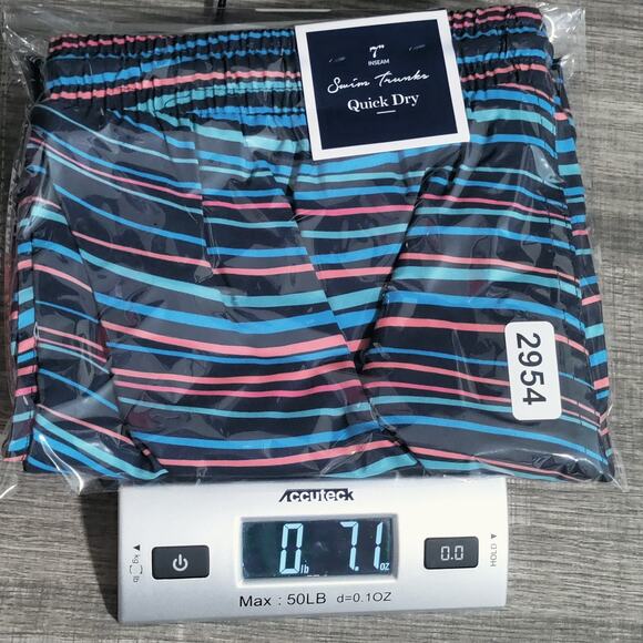 Club Room Men Quick-Dry 7" Swim Trunks Men's Medium Colorful Stripes Classic NEW - Picture 15 of 15